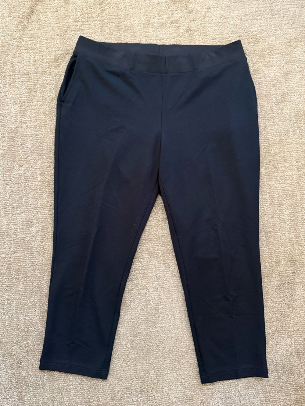 J Jill Purejill Affinity French Terry Slim Crop Pants Size large black